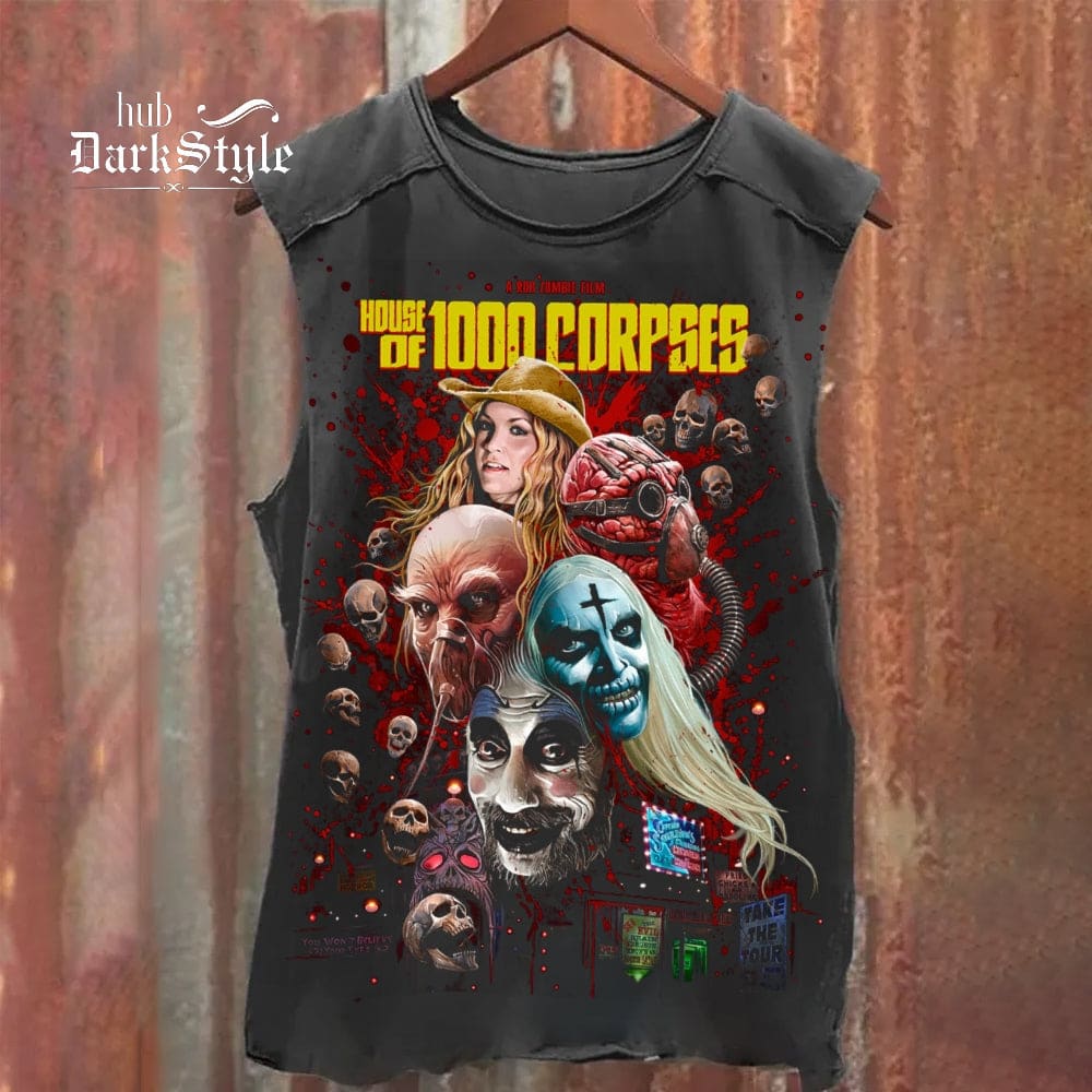 Tanktop im Retro-Horrorfilm-Print für Unisex 