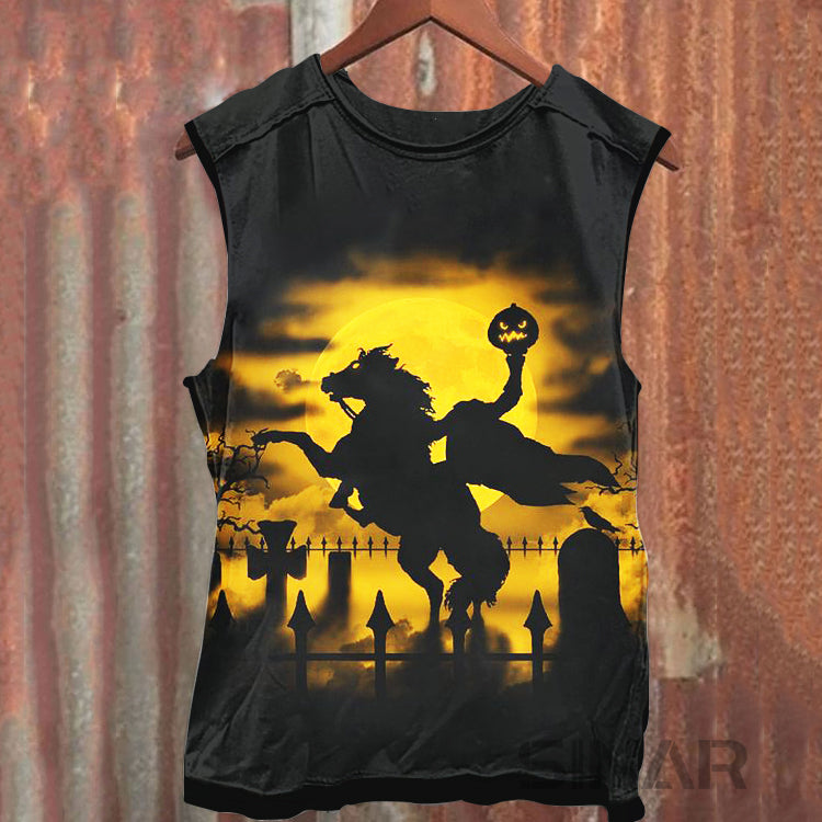 Tanktop mit Halloween-Retro-Print, Unisex 