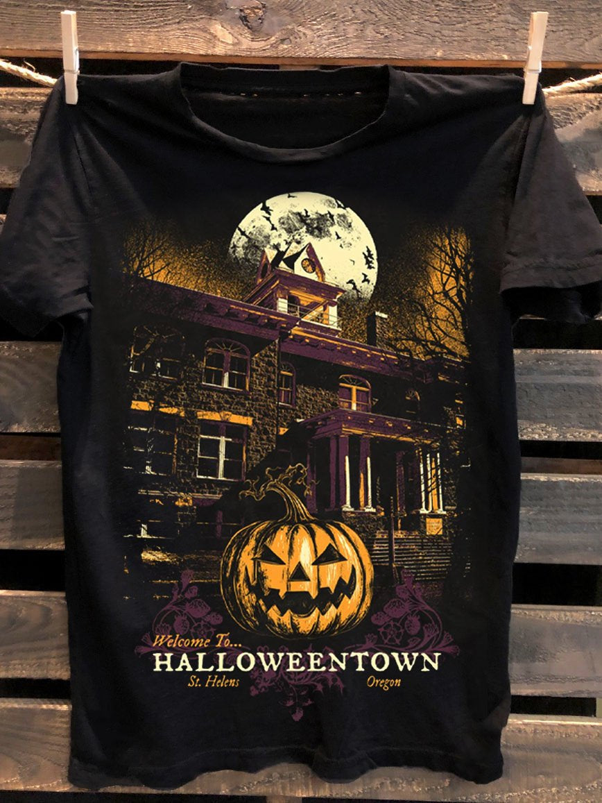 T-shirt classique unisexe imprimé Les horreurs d'Halloween 