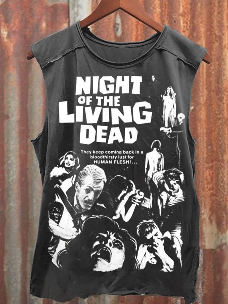 Lässiges Tanktop aus 100 % Baumwolle mit Horror-Print für Unisex 