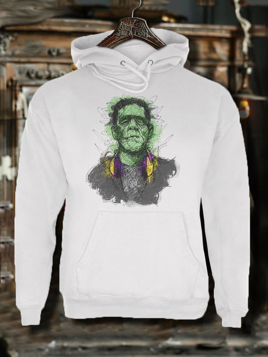 Sweat à capuche unisexe avec imprimé artistique Pulp Frankenstein 