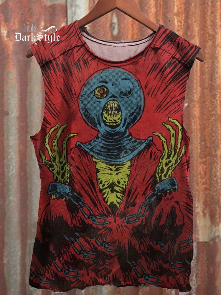 Horror Halloween Print Unisex Tank Top