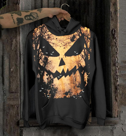 Unisex Halloween Retro Print Hoodies