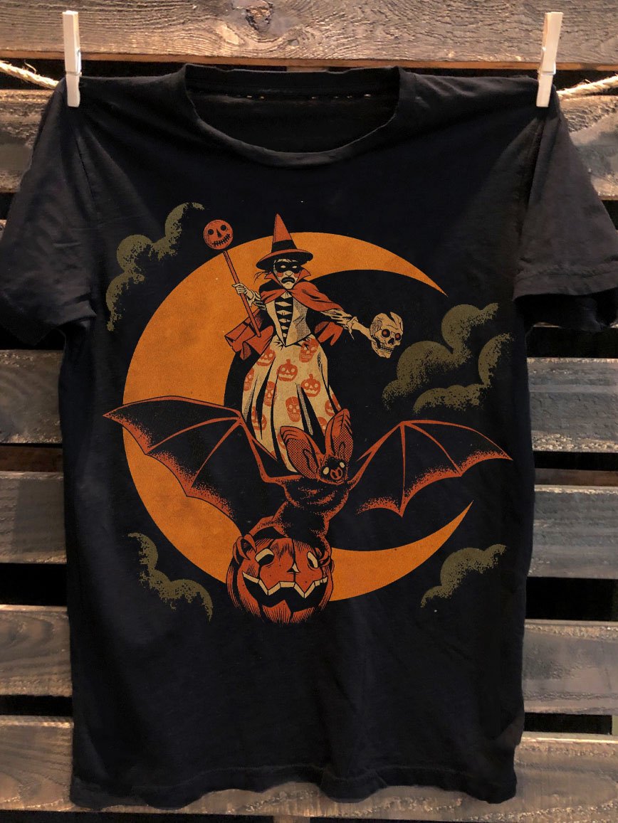 T-shirt classique unisexe avec imprimé affiche vintage d'Halloween 