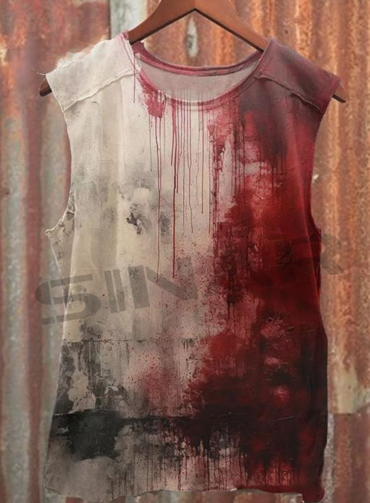 Weird Blood Dark Horror Gothic Halloween Vintage Art Print Tank Top