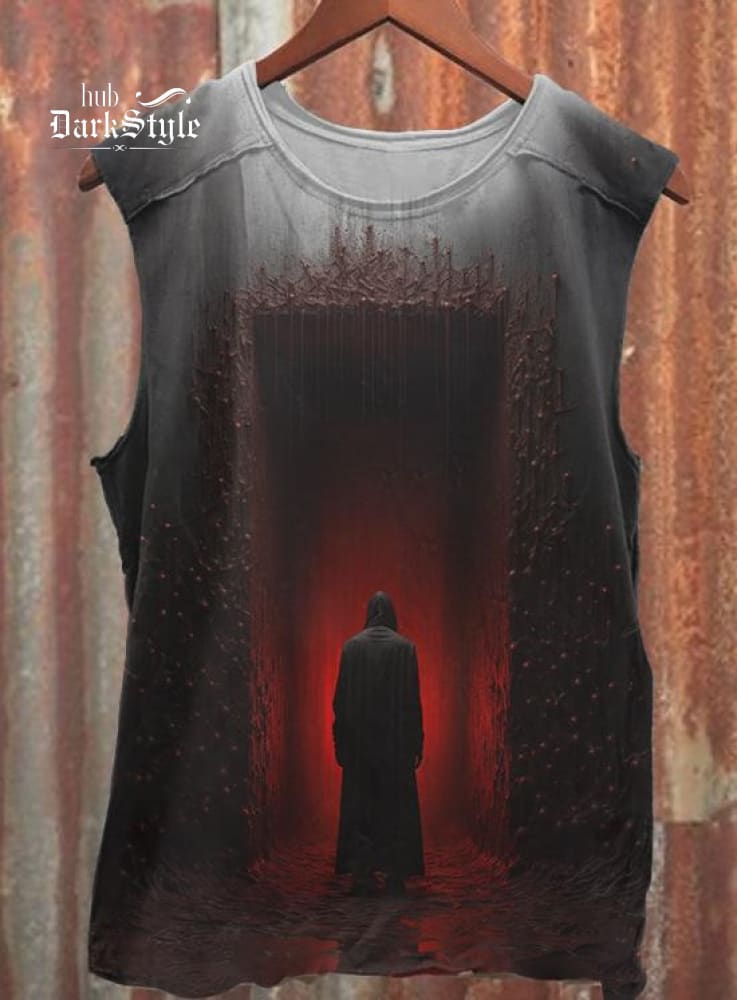 Grim Reaper Dark Horror Gothic Halloween Vintage Art Print Tank Top