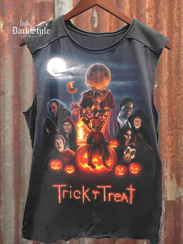 Klassisches Unisex-Tanktop mit Halloween-Aufdruck „Trick or Treat“ 