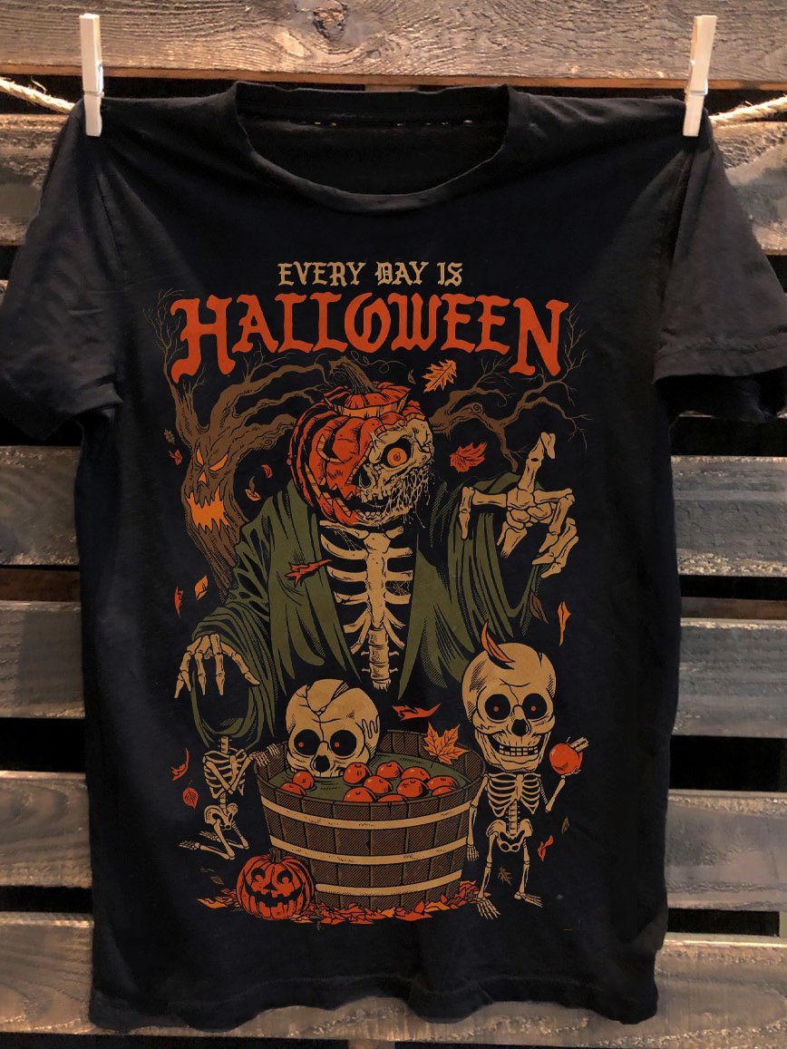 Jeder Tag ist Halloween Vintage-Druck Unisex klassisches T-Shirt 