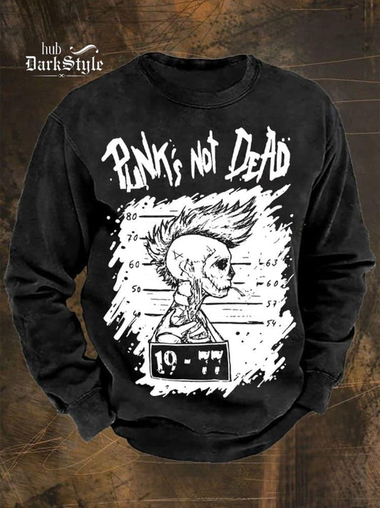 Klassisches Unisex-Sweatshirt aus 100 % Baumwolle mit Punk-Is-Not-Dead-Aufdruck 