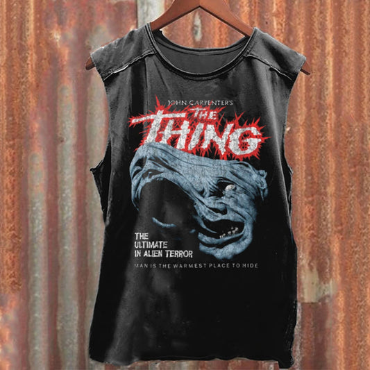 The Thing Distressed John Carpenter Horror Sci Fi Essential Tank Top