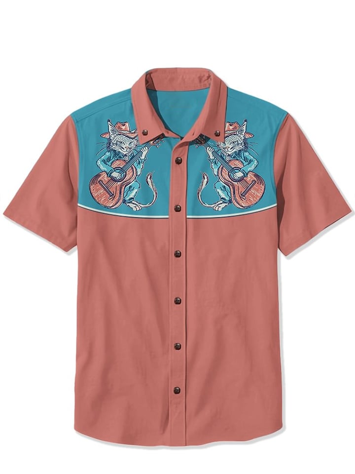 Men's Western Vintage  Style Printed Shirt