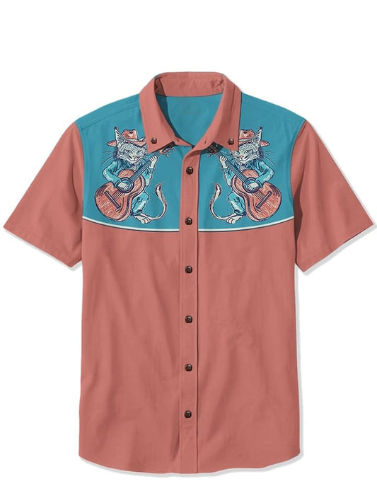 Men's Western Vintage  Style Printed Shirt