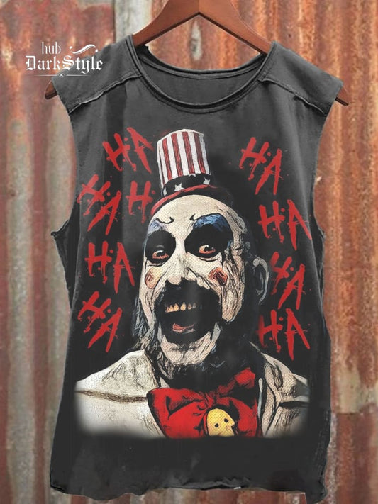 Unisex-Tanktop aus Baumwolle mit Horror-Print 