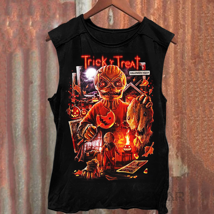 Unisex Gothic Halloween Vintage Print Tank Top