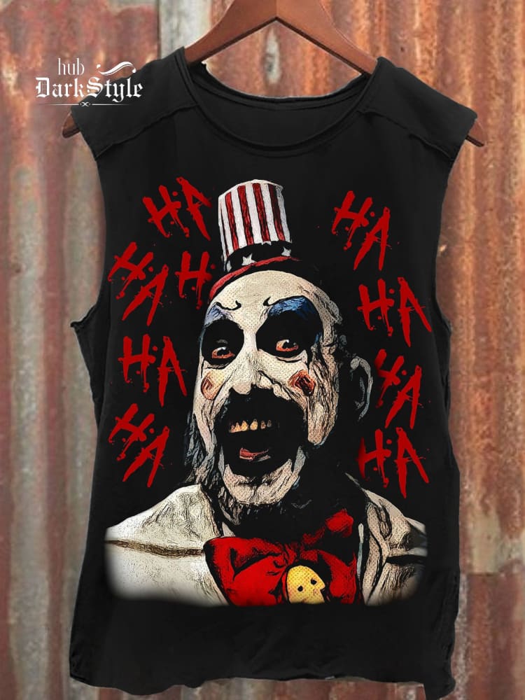 Unisex-Tanktop aus Baumwolle mit Horror-Print 